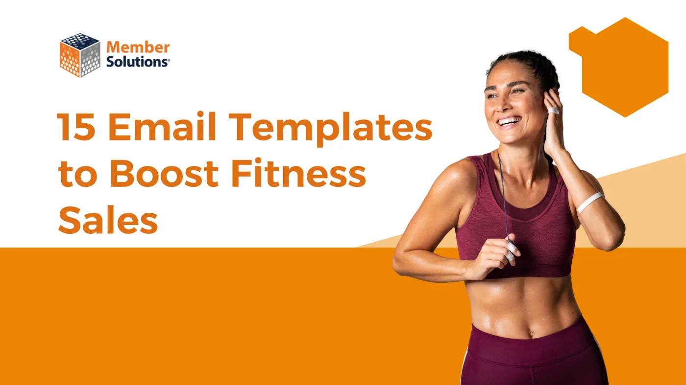 Email templates on a laptop screen for fitness membership sales outreach
