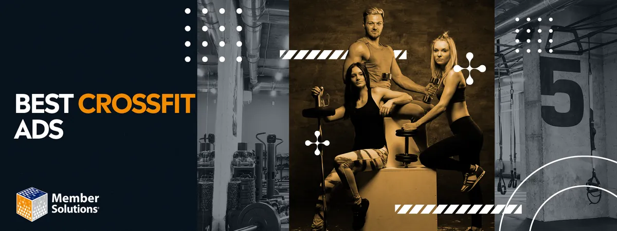 A trio of athletic individuals poses with gym equipment, set against the backdrop of a gym center