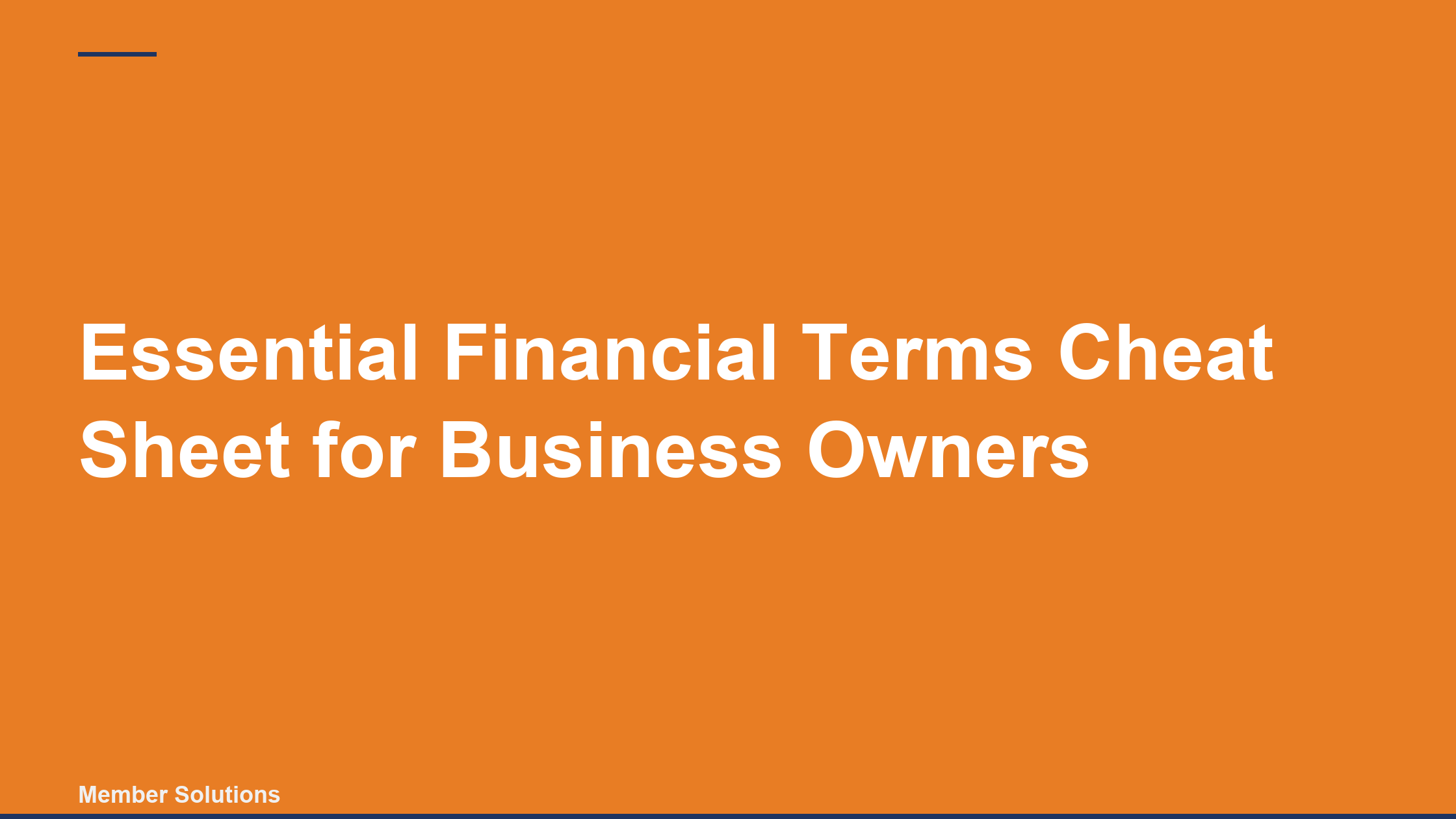 Essential Financial Terms Cheat Sheet for Business Owners