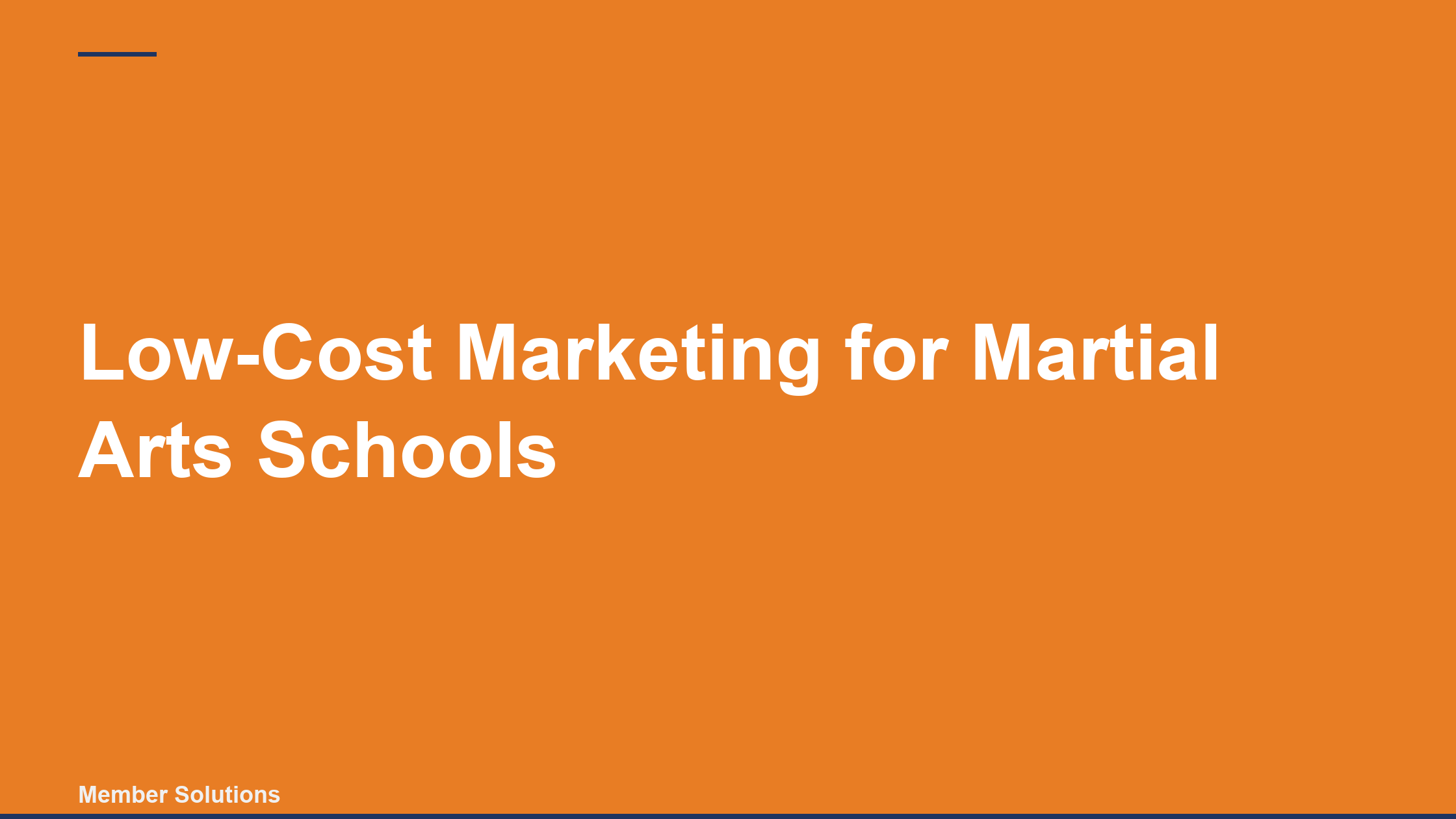Low-Cost Marketing for Martial Arts Schools