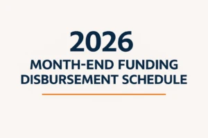 2026 Month End Funding Disbursement Schedule - Member Solutions